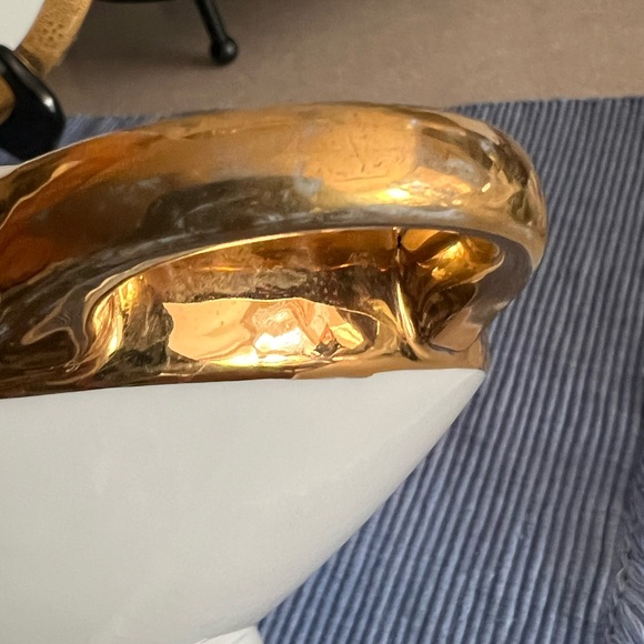 Vntg. 18k gold Royal LB Bavaria Oval casserole.used. Good for decoration . - Picture 13 of 16